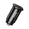 Baseus Square inteligentna ładowarka samochodowa 2x USB QC3.0 Quick Charge 3.0 SCP AFC 30W czarny (CCALL-DS01)